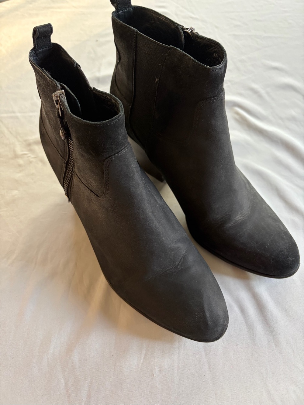 Nurture by Lamaze Black Suede Ankle Booties with Side Zipper
